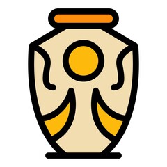 Poster - History amphora icon. Outline history amphora vector icon color flat isolated