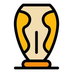 Poster - Bowl amphora icon. Outline bowl amphora vector icon color flat isolated