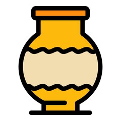 Poster - Ancient vase icon. Outline ancient vase vector icon color flat isolated