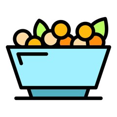 Poster - Harvest coffee icon. Outline harvest coffee vector icon color flat isolated
