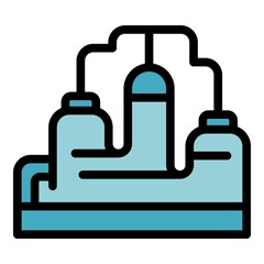 Poster - Milk factory icon. Outline milk factory vector icon color flat isolated