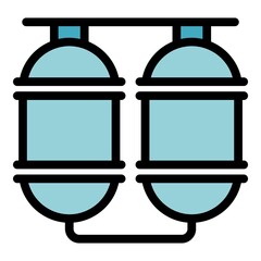 Poster - Raw milk container icon. Outline raw milk container vector icon color flat isolated