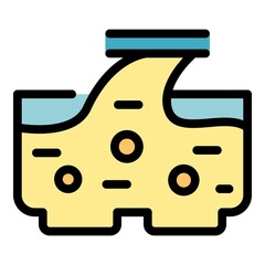 Poster - Fresh cheese icon. Outline fresh cheese vector icon color flat isolated