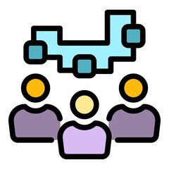 Poster - Market community icon. Outline market community vector icon color flat isolated