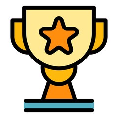 Poster - Market award icon. Outline market award vector icon color flat isolated