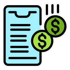Poster - Marketing profit icon. Outline marketing profit vector icon color flat isolated