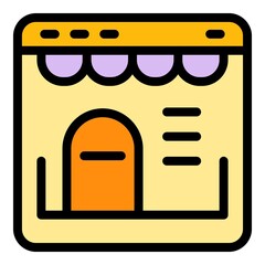 Poster - Marketing mix place icon. Outline marketing mix place vector icon color flat isolated