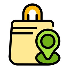 Poster - Product location icon. Outline product location vector icon color flat isolated