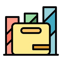 Poster - Market research icon. Outline market research vector icon color flat isolated