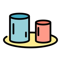 Poster - Market growth icon. Outline market growth vector icon color flat isolated