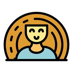Poster - Customer service icon. Outline customer service vector icon color flat isolated
