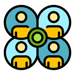 Poster - Service target audience icon. Outline service target audience vector icon color flat isolated