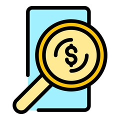 Poster - Search target audience icon. Outline search target audience vector icon color flat isolated