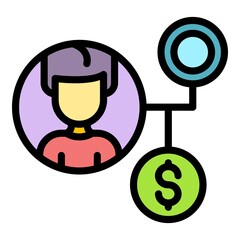 Poster - scheme target audience icon. outline scheme target audience vector icon color flat isolated
