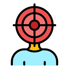 Poster - hr target icon. outline hr target vector icon color flat isolated