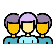 Poster - Public group target audience icon. Outline public group target audience vector icon color flat isolated