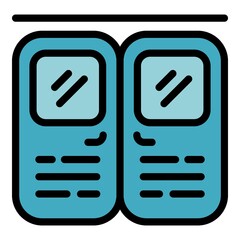 Poster - railway doors icon. outline railway doors vector icon color flat isolated