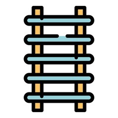 Poster - Railway icon. Outline railway vector icon color flat isolated