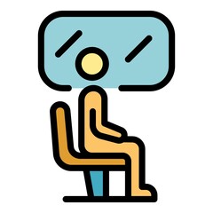 Poster - Metro passenger icon. Outline metro passenger vector icon color flat isolated