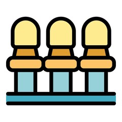 Poster - train seats icon. outline train seats vector icon color flat isolated