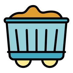 Poster - Train wagon icon. Outline train wagon vector icon color flat isolated