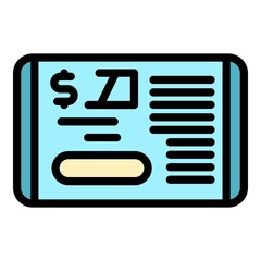 Poster - Transfer money icon. Outline Transfer money vector icon color flat isolated