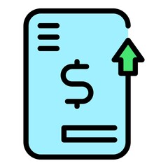 Poster - Online transfer money icon. Outline Online transfer money vector icon color flat isolated