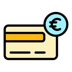 Wall Mural - Credit card money transfer icon. Outline Credit card money transfer vector icon color flat isolated