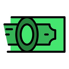 Poster - Dollar money transfer icon. Outline Dollar money transfer vector icon color flat isolated