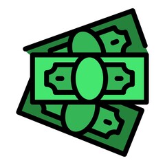Poster - Service money transfer icon. Outline service money transfer vector icon color flat isolated