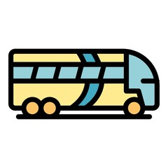 Poster - transfer bus icon. outline transfer bus vector icon color flat isolated