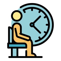 Poster - Passenger time icon. Outline passenger time vector icon color flat isolated