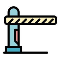 Poster - Plastic road barrier icon. Outline plastic road barrier vector icon color flat isolated