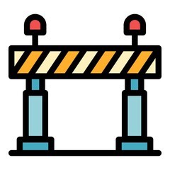 Poster - Safety railroad barrier icon. Outline safety railroad barrier vector icon color flat isolated