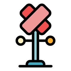 Poster - Barrier roadblock icon. Outline barrier roadblock vector icon color flat isolated