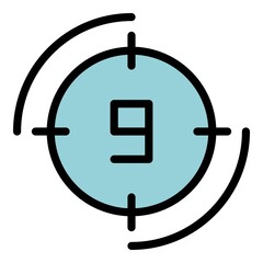 Poster - Movie countdown icon. Outline movie countdown vector icon color flat isolated