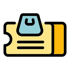 Poster - Shop voucher icon. Outline shop voucher vector icon color flat isolated