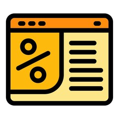 Poster - Web online voucher icon. Outline web online voucher vector icon color flat isolated