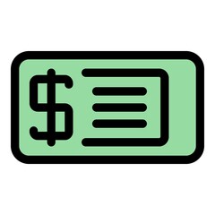 Poster - Dollar online voucher icon. Outline Dollar online voucher vector icon color flat isolated