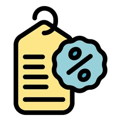 Poster - Sale tag icon. Outline Sale tag vector icon color flat isolated
