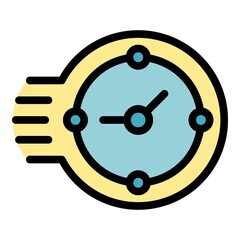 Poster - Fast time management icon. Outline Fast time management vector icon color flat isolated