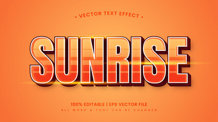 Poster - Sunrise Retro 3d Editable Text Style Effect