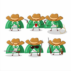 Poster - Cool cowboy green arc ruler cartoon character with a cute hat