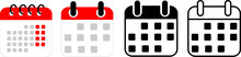 Calendar Icons Set. Weekly Calendar Icon. Outline And Flat Style. Calendar Symbol For Apps And Website. Calendar Icon Difference Style