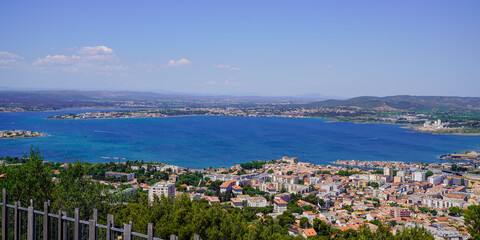 Wall Mural - Sete panoramic waterfront of city harbor in Languedoc-Roussillon South France