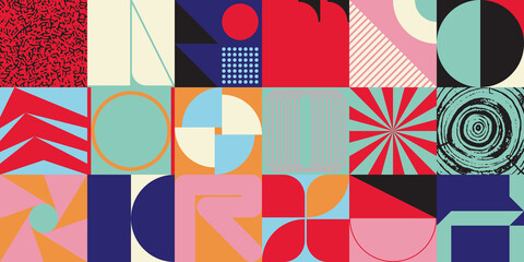 Fototapete - Generative Design Artwork of Abstract Vector Generated Shapes Composition