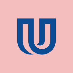 Poster - Letter U logo. Icon design. Template elements. Geometric abstract logos