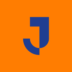 Poster - Letter J logo. Icon design. Template elements. Geometric abstract logos