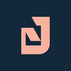 Poster - Letter J logo. Icon design. Template elements. Geometric abstract logos