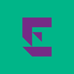 Poster - Letter E logo. Icon design. Template elements. Geometric abstract logos